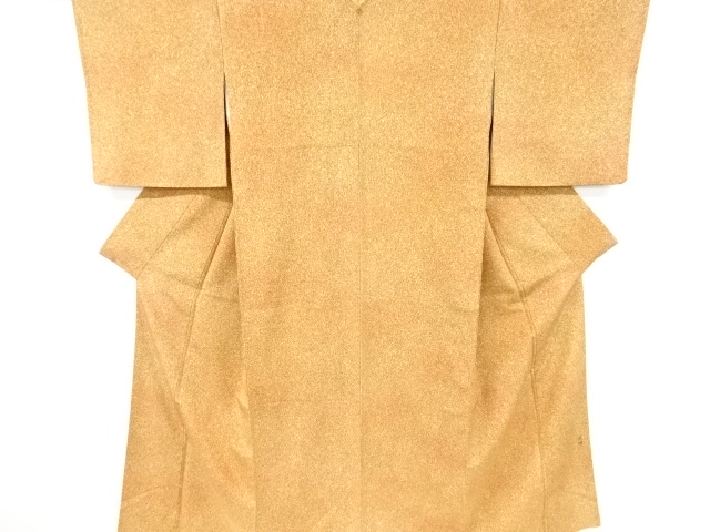 作家物　のり散らし模様一つ紋色無地着物